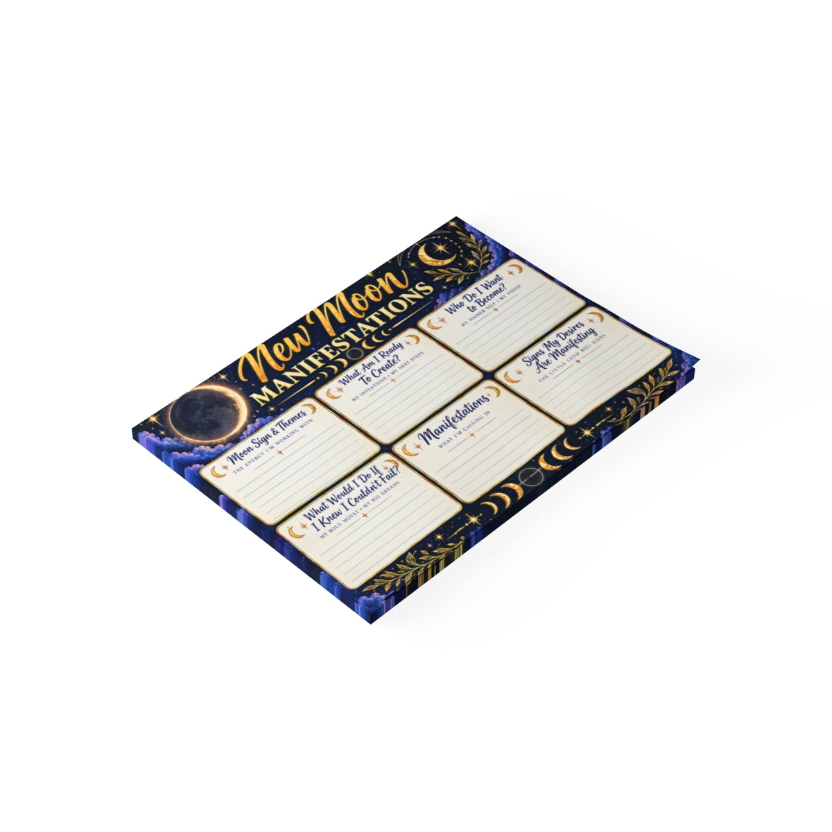 🌑New Moon Manifestations Note Pads — Lunar Manifestation Sticky Notes for Intent Setting✨