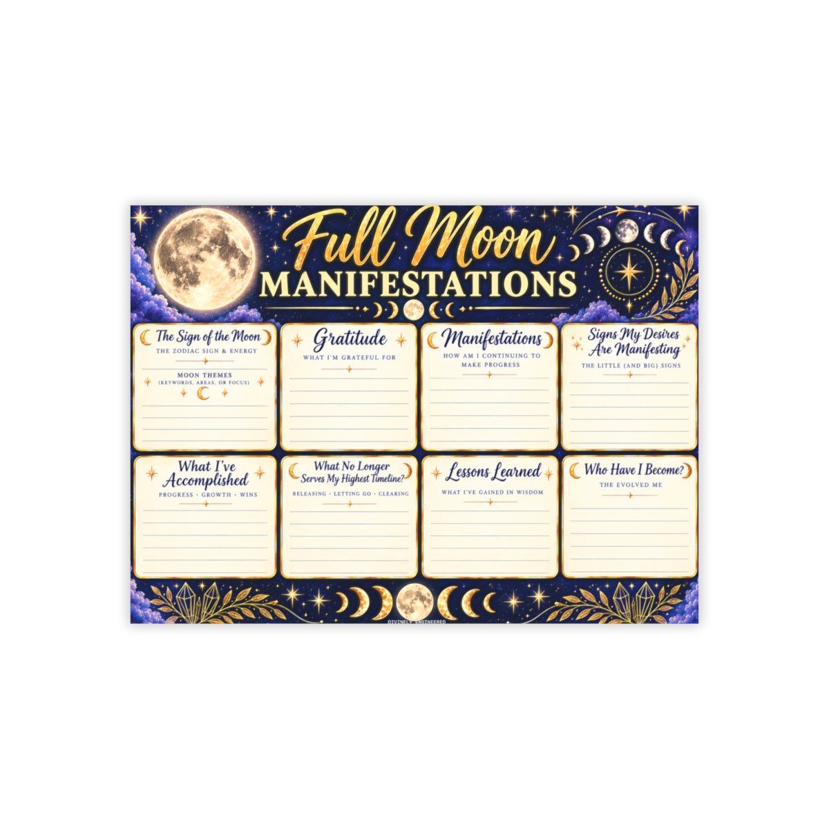 šFull Moon Manifestations Note Pad - Guided Gratitude & Intention Sticky NotesāØ