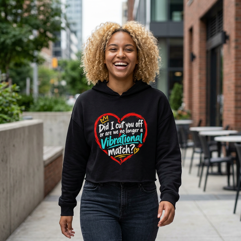 Did I REALLY cut you off? Cropped Hooded Sweatshirt