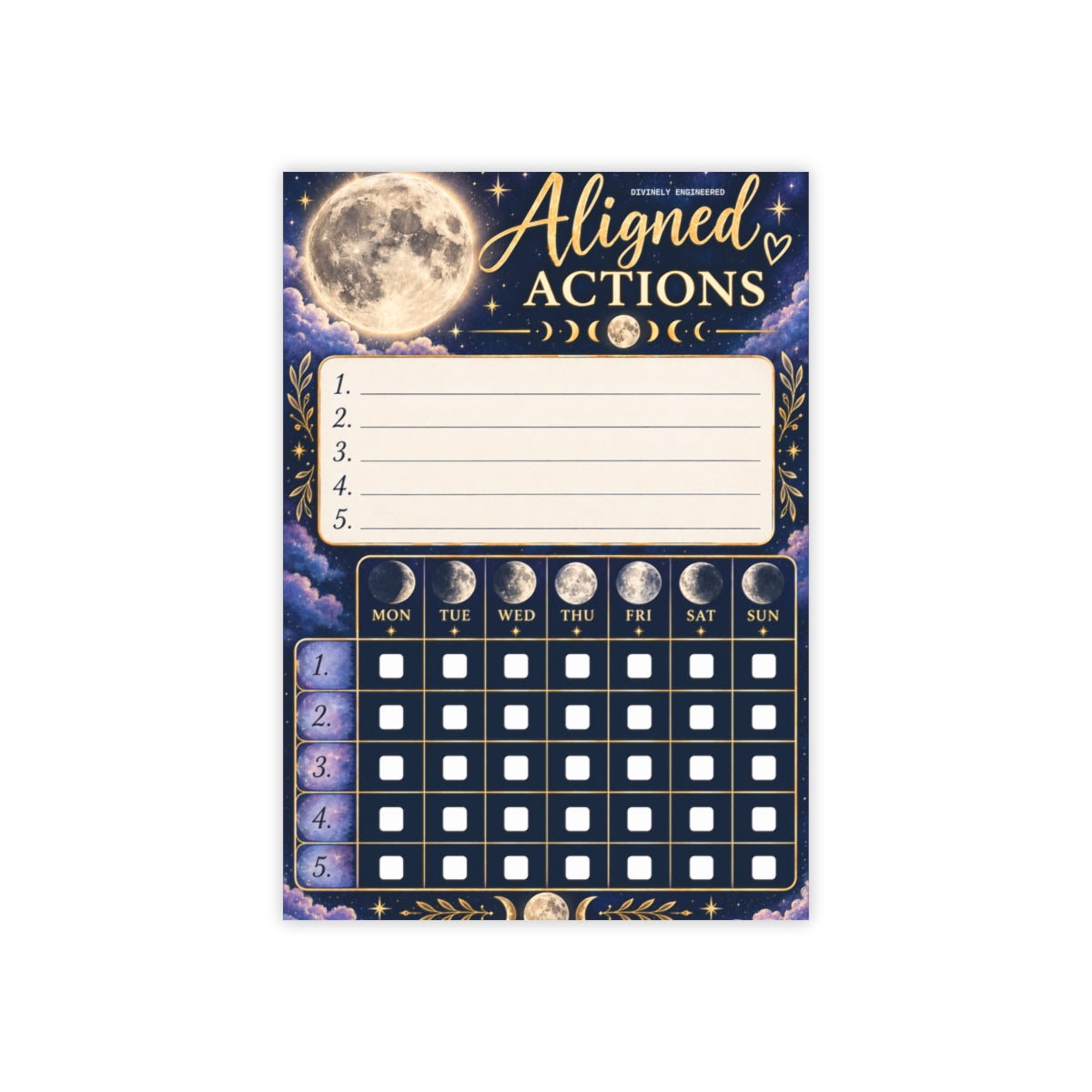 🌕Aligned Actions Moon Manifestation Tracker Notepad✨