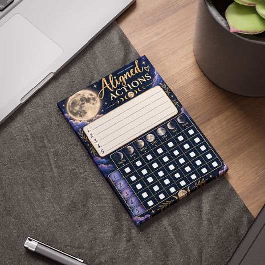 🌕Aligned Actions Moon Manifestation Tracker Notepad✨