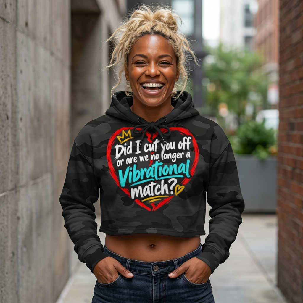 Did I REALLY cut you off? Cropped Hooded Sweatshirt